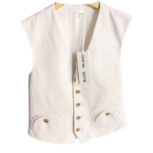 Blaze Milano corduroy Amara Feral cream vest - S - NWT